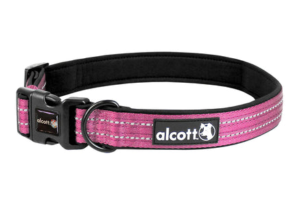 Alcott Adventure Reflective Collar – Pink, Adjustable, Lightweight, Small Size