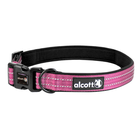Alcott Adventure Reflective Collar – Pink, Adjustable, Lightweight, Small Size