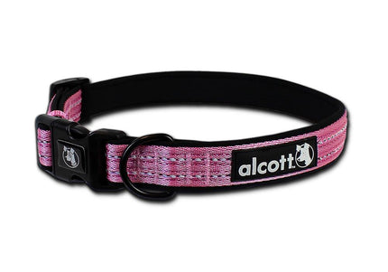 Alcott Adventure Reflective Collar – Pink, Adjustable, Lightweight, Small Size