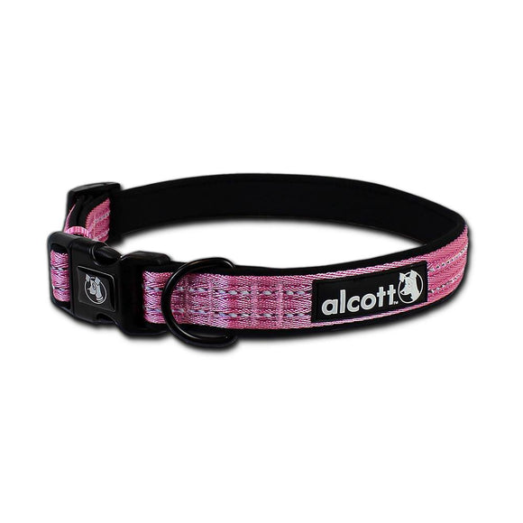 Alcott Adventure Reflective Collar – Pink, Adjustable, Lightweight, Small Size