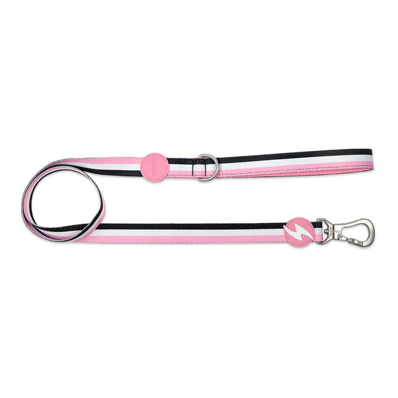 Dashi Stripes Pink & Black Urban Tape Leash 120cm – Large, Durable, Stylish Design