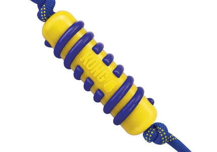 Kong Jaxx Brights Stick with Rope L – Durable Rubber Fetch Toy, Large Red Design