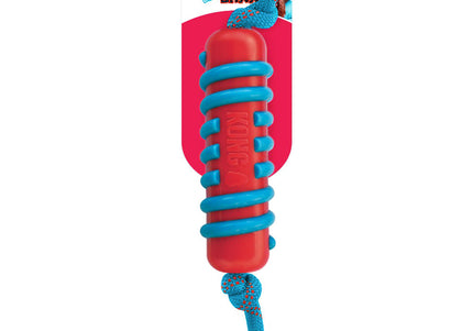 Kong Jaxx Brights Stick with Rope L – Durable Rubber Fetch Toy, Large Red Design