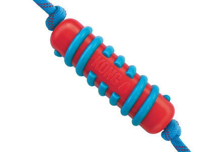 Kong Jaxx Brights Stick with Rope L – Durable Rubber Fetch Toy, Large Red Design