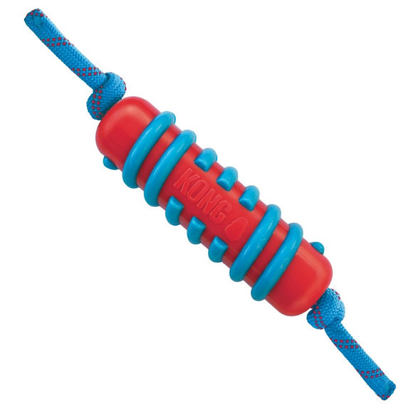 Kong Jaxx Brights Stick with Rope L – Durable Rubber Fetch Toy, Large Red Design