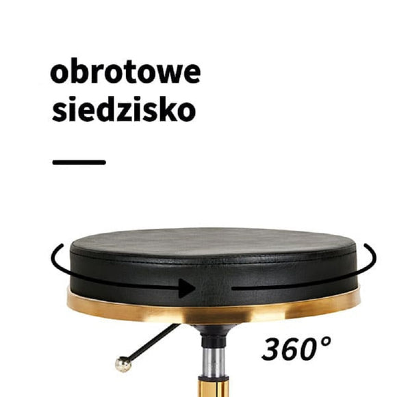 Activ H4 Gold Grooming Stool – Adjustable Height, Ergonomic Black Seat Design