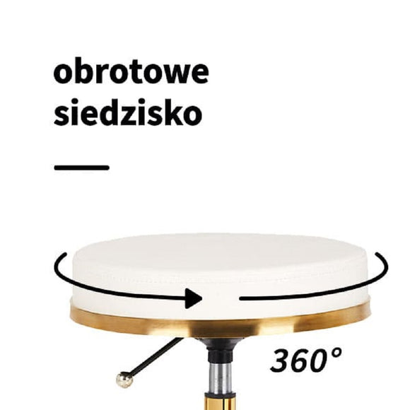 Activ H4 Gold Grooming Stool – Adjustable Height, Ergonomic White Seat Design