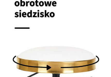 Activ H7 Gold Grooming Stool – Height Adjustable with Wheels, White Finish