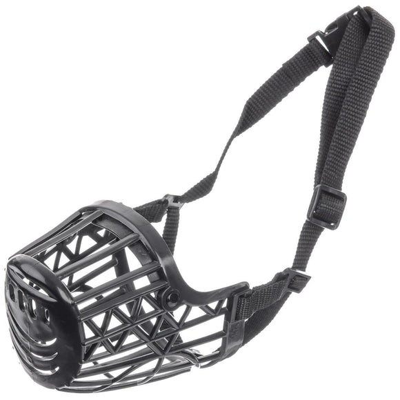 Groom Professional Plastic Cage Muzzle – Adjustable Lightweight Design, Secure Fit, Size Small