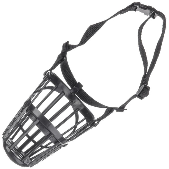 Groom Professional Plastic Cage Muzzle – Adjustable Lightweight Design, Secure Fit, Size Small