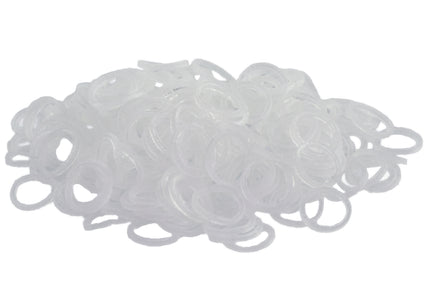 Paw Marks Non-Latex Transparent Grooming Bands – Durable Medium 7.9mm Hair Elastics, 1000 Pack