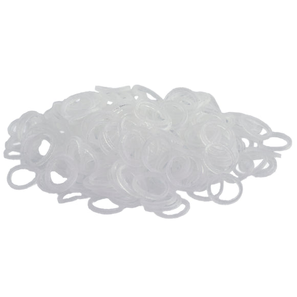 Paw Marks Non-Latex Transparent Grooming Bands – Durable Medium 7.9mm Hair Elastics, 1000 Pack