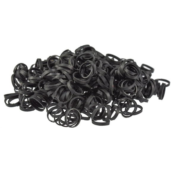 Paw Marks Latex Bands 9.5mm – Super Durable Thick Black Bands, 1000 Pack Professional Quality