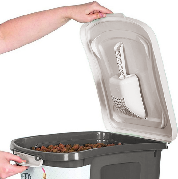 Flamingo Pria Food Barrel 38L – Large Dog Food Container with Wheels and Measuring Cup