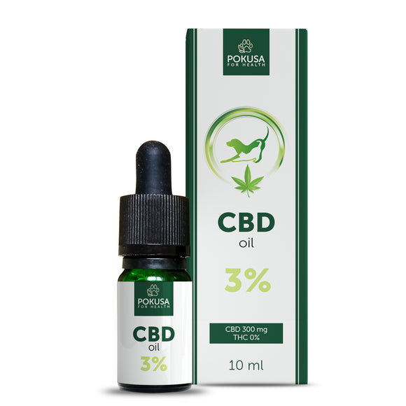Pokusa 3% CBD Oil with Salmon Oil, Dogs and Cats - 10 ml