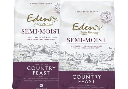 Eden Country Feast Semi-Moist Dog Food – Duck, Lamb, Rabbit, Venison, 2x10kg, Premium Protein Blend