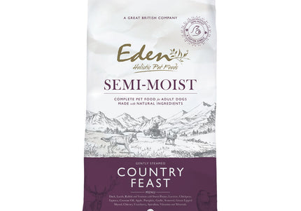 Eden Country Feast Semi-Moist Dog Food – Duck, Lamb, Rabbit, Venison, 10kg Bag