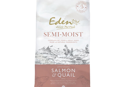Eden Salmon & Quail Semi-Moist Dog Food – 10kg, Protein-Rich and Grain-Free Recipe