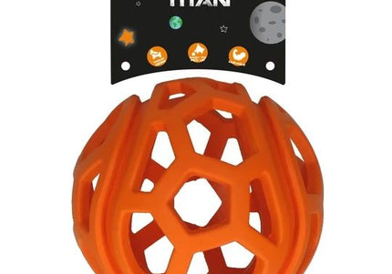 Dog Comets Titan Openwork Ball 11.5cm – Soft Durable Orange Interactive Toy