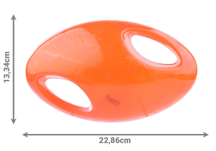 KONG Jumbler Football L/XL – Extra Large Red Ball Toy with Handles and Squeaker, Durable Design