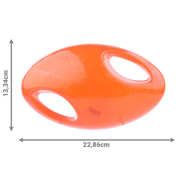 KONG Jumbler Football L/XL – Extra Large Red Ball Toy with Handles and Squeaker, Durable Design