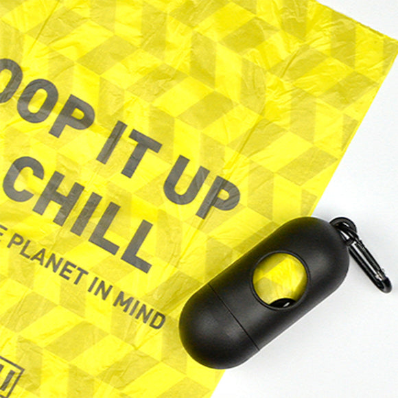 Dashi Poop Bag Dispenser – Compact Holder with 2 Biodegradable Bag Rolls, 23x32cm