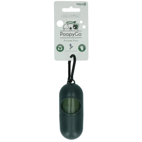 Holland Poop Bag Dispenser – Compact Container with Biodegradable Lavender Bags, 15 Pack