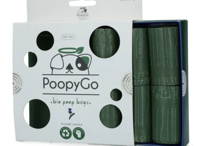 Holland PoopyGo Bio Poop Bags – Biodegradable Lavender Scented Waste Bags, 8 Rolls of 15
