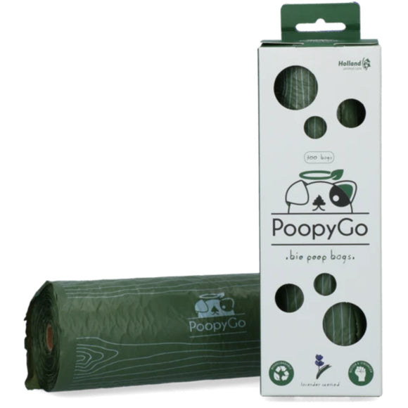 Holland PoopyGo Bio Poop Bags – Biodegradable Lavender Scented Large Roll, 300 Count