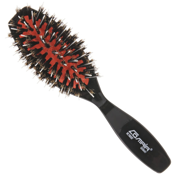 Comair Black Oval Brush 18cm – Compact Plastic Body with Boar and Nylon Bristles