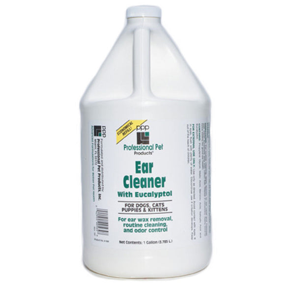 PPP Pet Ear Cleaner with Eucalyptol – Gentle Cleansing Solution, Large 3.8L Bottle