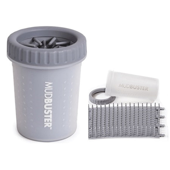 Dexas Mudbuster Paw Cleaner Medium – Silicone Cleaning Cup, Fuchsia, Easy-Use Design