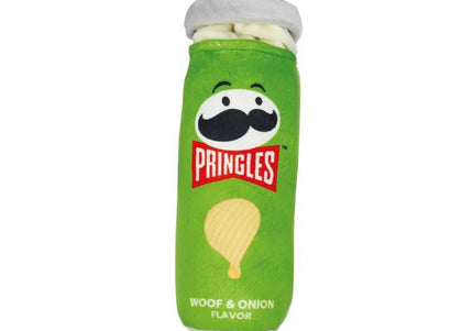 Record Pringles Dog Plush Toy – Soft Squeaky Chip-Shaped Plush, Vibrant Purple Design