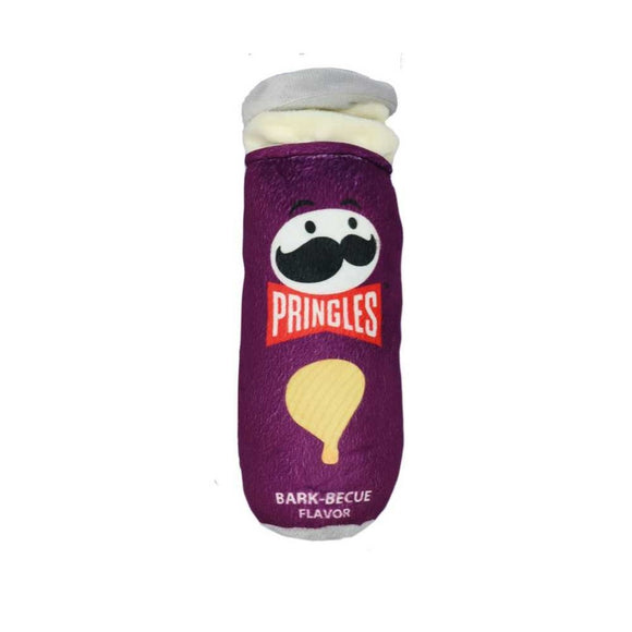Record Pringles Dog Plush Toy – Soft Squeaky Chip-Shaped Plush, Vibrant Purple Design