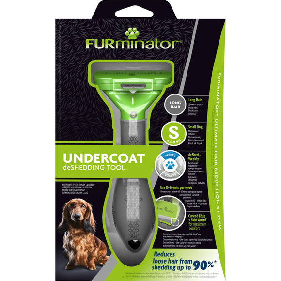 FURminator Long Hair Deshedding Tool S – Stainless Edge, Ergonomic Handle, Small Size