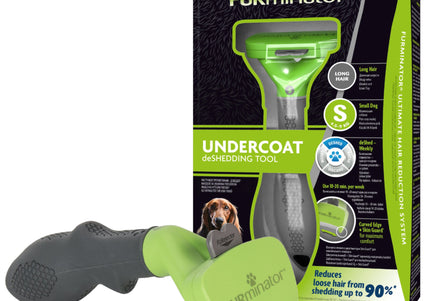 FURminator Long Hair Deshedding Tool S – Stainless Edge, Ergonomic Handle, Small Size