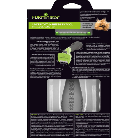 FURminator Long Hair Deshedding Tool S – Stainless Edge, Ergonomic Handle, Small Size