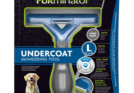 FURminator Long Hair Deshedding Tool – Large Size, Ergonomic Handle, Reduces Shedding