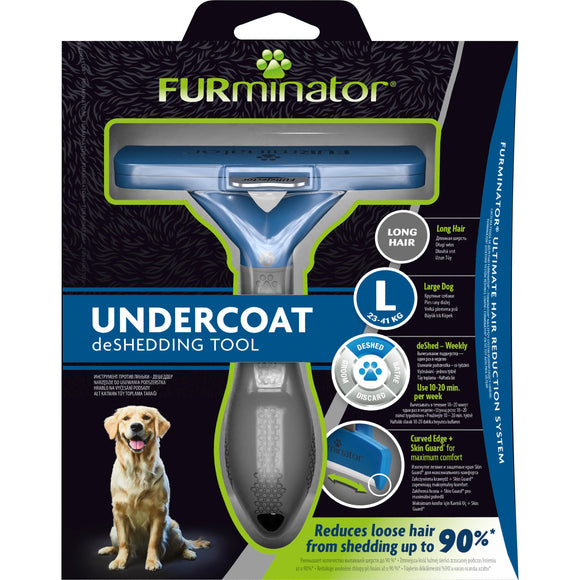 FURminator Long Hair Deshedding Tool – Large Size, Ergonomic Handle, Reduces Shedding