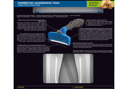 FURminator Long Hair Deshedding Tool – Large Size, Ergonomic Handle, Reduces Shedding