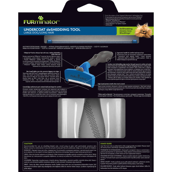 FURminator Long Hair Deshedding Tool – Large Size, Ergonomic Handle, Reduces Shedding