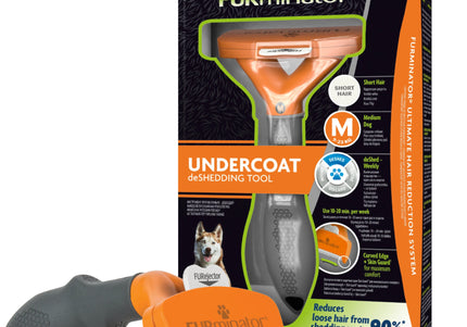 FURminator Short Hair Deshedding Tool – Medium Size, Ergonomic Grip, Reduces Shedding