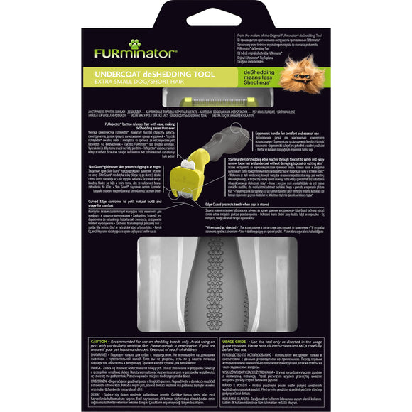 FURminator Deshedding Tool XS – Stainless Steel Edge, Ergonomic Handle, Short Hair Design
