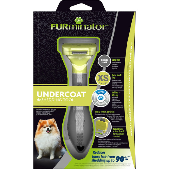 FURminator Long Hair DeShedding Tool XS – Ergonomic Stainless Steel Edge, Gentle Grooming