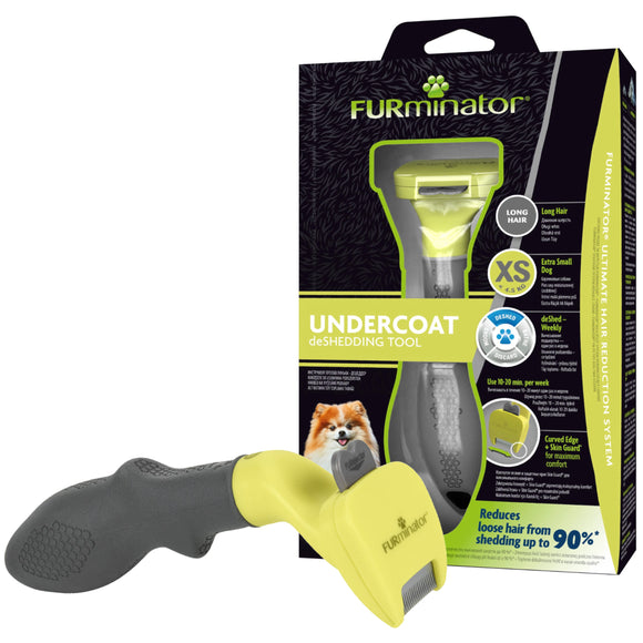 FURminator Long Hair DeShedding Tool XS – Ergonomic Stainless Steel Edge, Gentle Grooming
