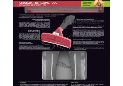 FURminator Deshedding Tool XL – Stainless Steel Edge, Ergonomic Handle, Short Hair Design