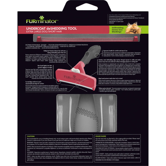 FURminator Deshedding Tool XL – Stainless Steel Edge, Ergonomic Handle, Short Hair Design