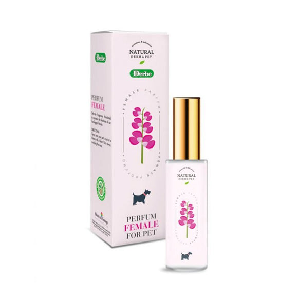 Bottle of dog and cat perfume for female pets, scented with floral & chypre base 30ml