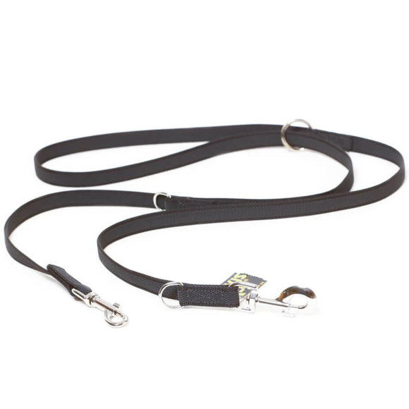 Julius K9 Color & Gray Supergrip Leash 2x220cm – Removable Anti-Slip Black Lead, Durable Design