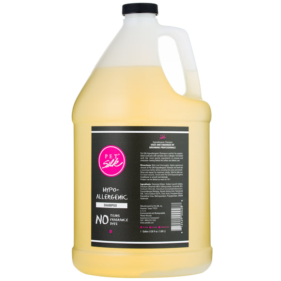 Pet Silk Hypoallergenic Shampoo – Fragrance-Free Silk Formula, Concentrated 1:16, 3.8L Bottle